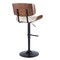 Lombardi Mid-Century Modern Adjustable Barstool in Walnut with Faux Leather